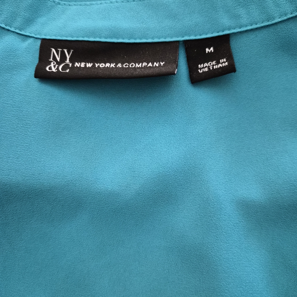 New York & Company Teal Blouse